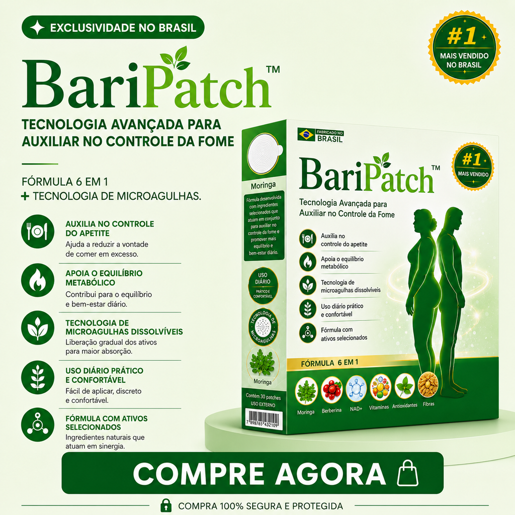 BariPatch™ 6 em 1 | Patch de Microagulhas para Controle do Apetite e Equilíbrio Metabólico